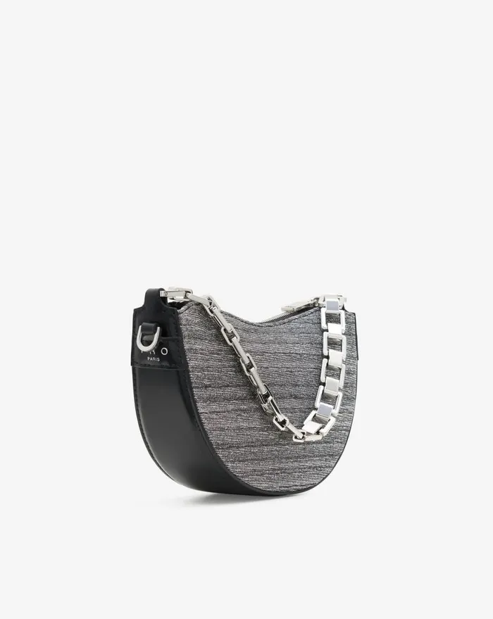 IRO ARC BABY GLITTER SHOULDER BAG Silverblack Women Bags