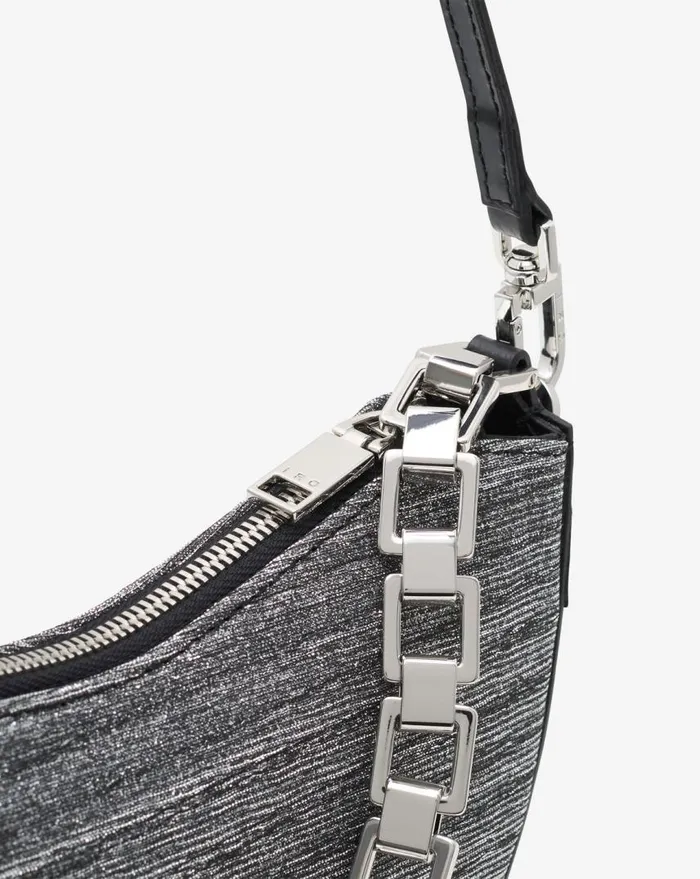 IRO ARC BABY GLITTER SHOULDER BAG Silverblack Women Bags