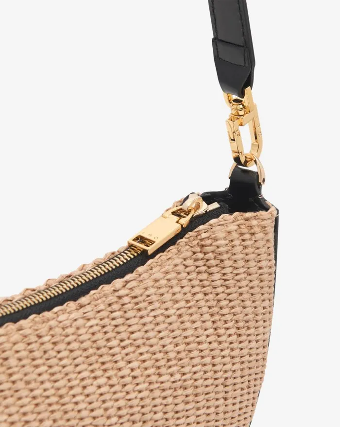 IRO ARC BABY RAFFIA SHOULDER BAG Sandblack Women Bags