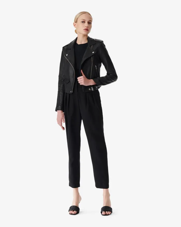 IRO ASHVILLE LEATHER JACKET Black Women Jackets and Coats