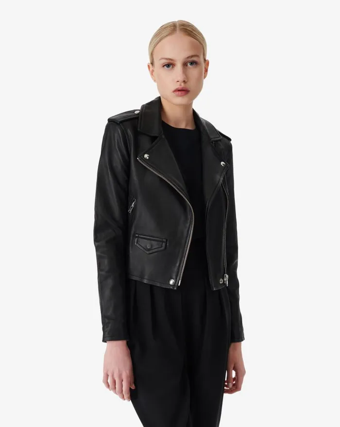 IRO ASHVILLE LEATHER JACKET Black Women Jackets and Coats