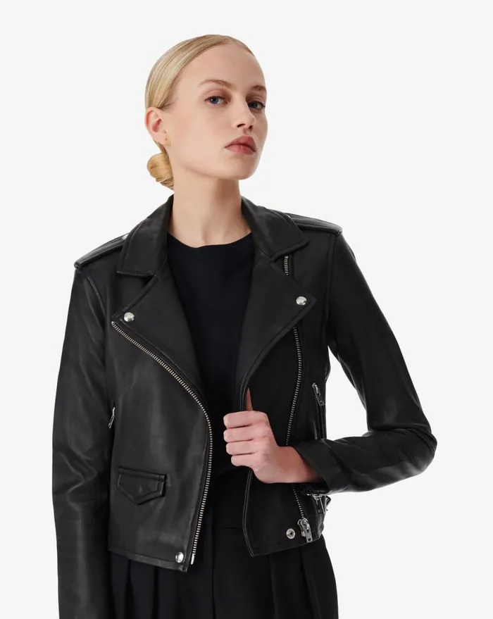 IRO ASHVILLE LEATHER JACKET Black Women Jackets and Coats