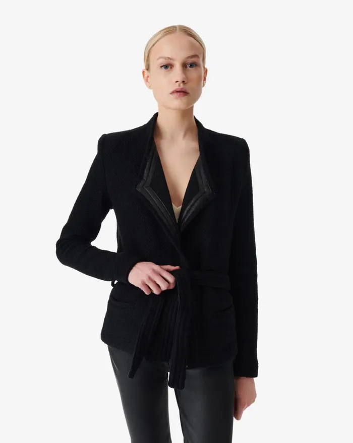 IRO AWA TEXTURED JACKET Black Women Jackets and Coats