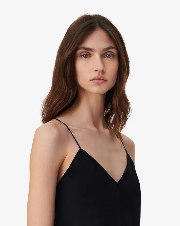 IRO BERSA SILK CAMISOLE Black Women Tops and Shirts