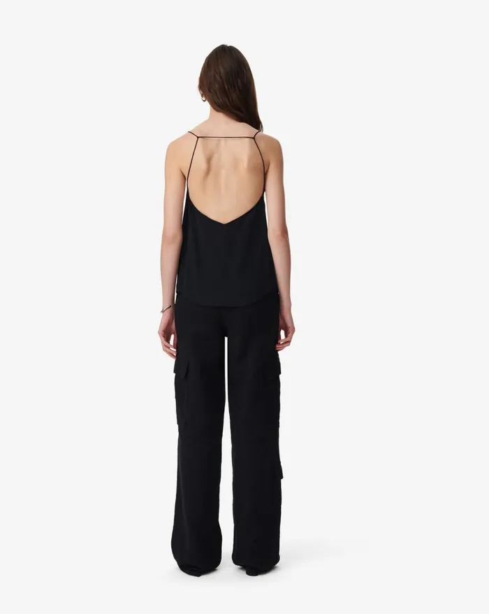 IRO BERSA SILK CAMISOLE Black Women Tops and Shirts