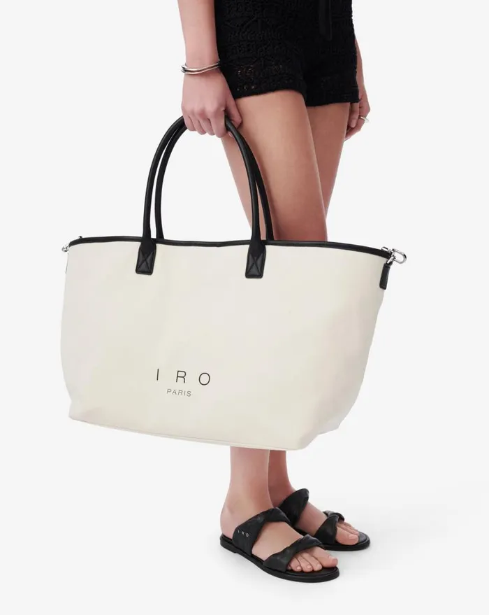 IRO CABIRO LARGE CANVAS TOTE BAG Light Beige Women Bags