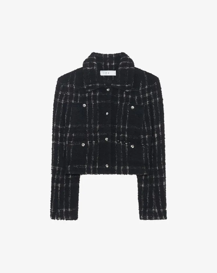 IRO CAMRON TWEED SHACKET Blackwhite Women Jackets and Coats
