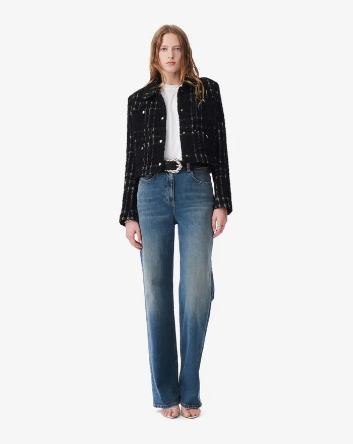 IRO CAMRON TWEED SHACKET Blackwhite Women Jackets and Coats
