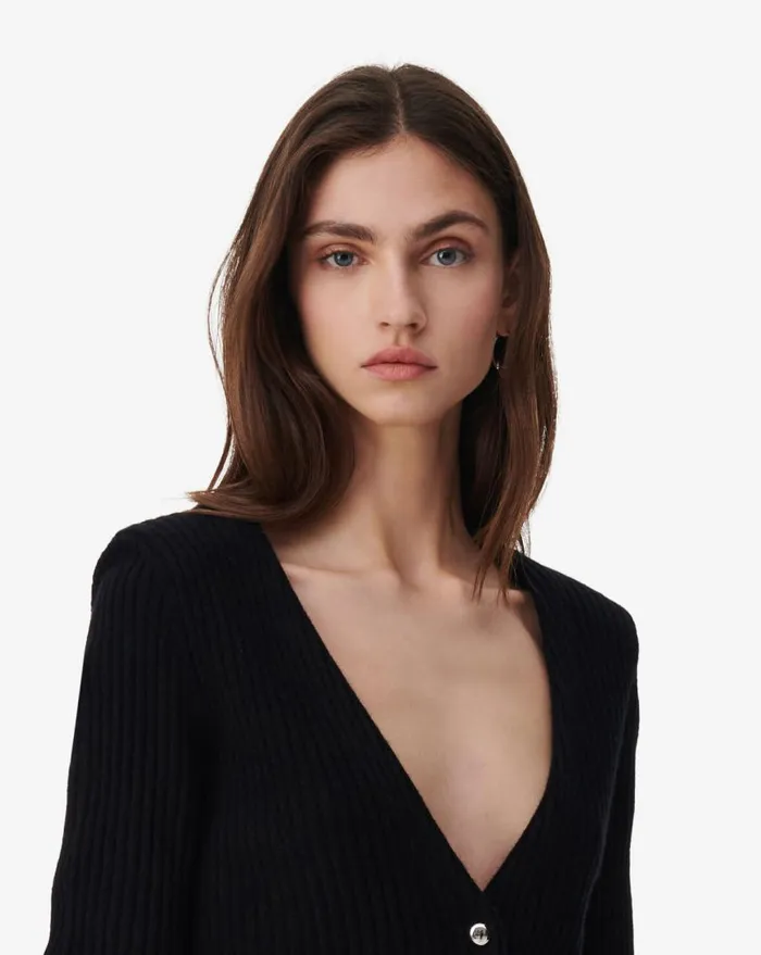 IRO DEVORA CASHMERE VNECK CARDIGAN Black Women Knits