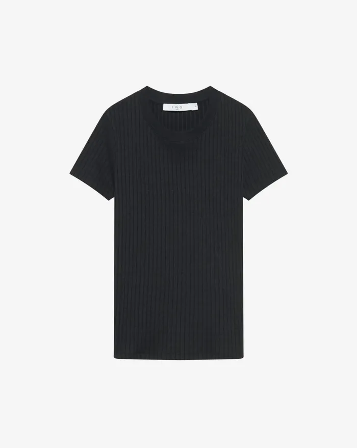 IRO ELONIA RIBBED TEE Black Women Tshirts