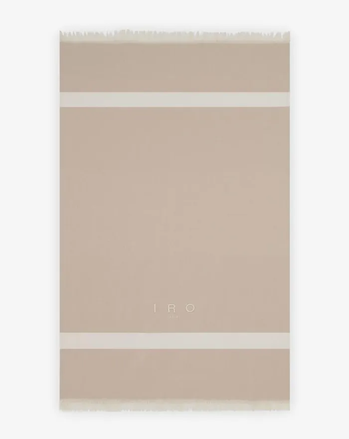IRO IRO COTTON TURKISH TOWEL Sand White Women Scarves
