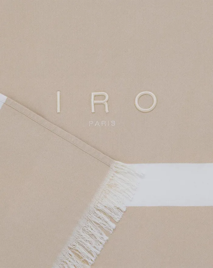 IRO IRO COTTON TURKISH TOWEL Sand White Women Scarves