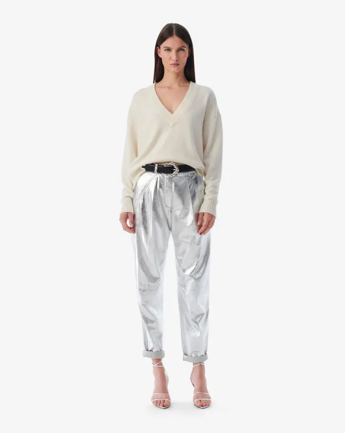 IRO LILWEEN VNECK CASHMERE SWEATER Ecru Women Knits