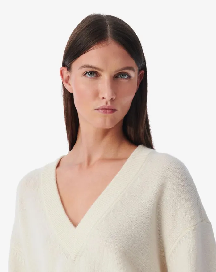 IRO LILWEEN VNECK CASHMERE SWEATER Ecru Women Knits