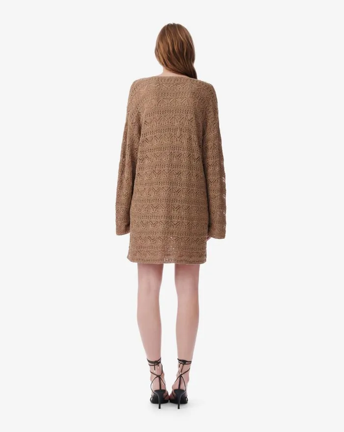 IRO LIZAMI VNECK CROCHET MINI DRESS Cappucino Women Dresses