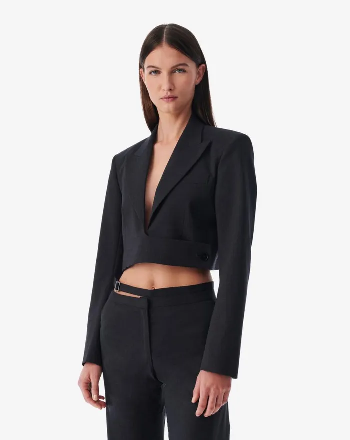 IRO MARZENA CROPPED SUIT JACKET Anthracite Women Jackets and Coats