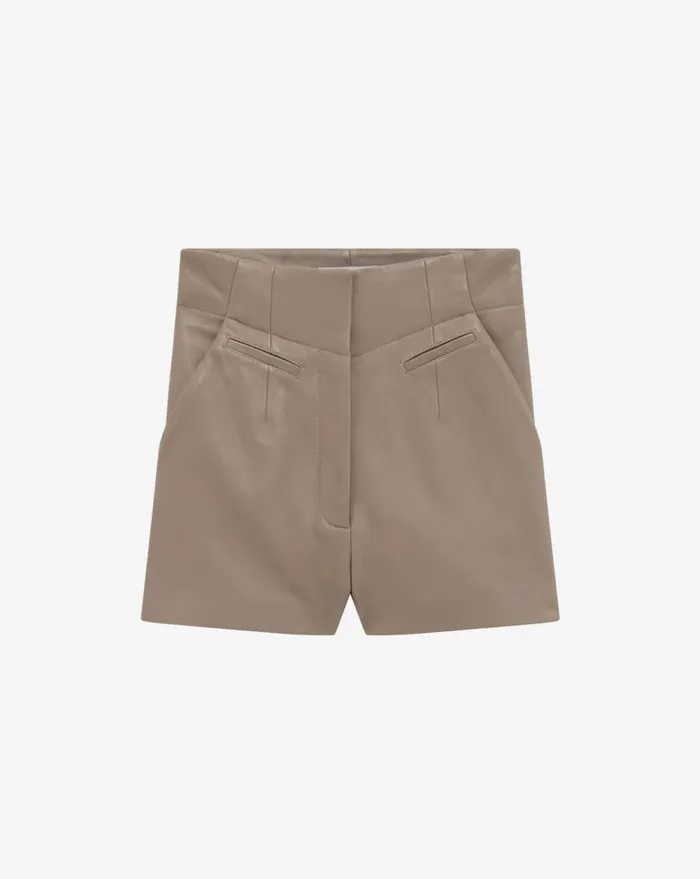 IRO MIKIA LEATHER SHORTS Taupe Women Shorts and Skirts