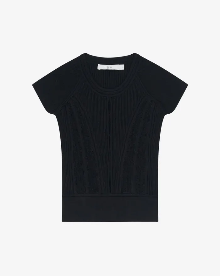 IRO NABI ROUND NECK CUTOUT SWEATER Black Women Knits