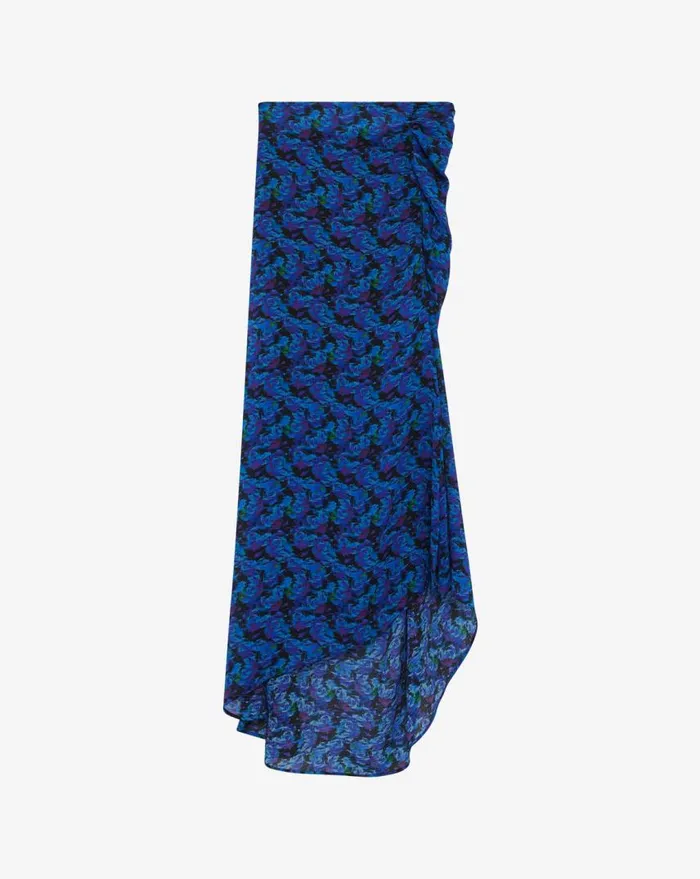 IRO NEPTUNE PRINT MIDI SKIRT Multico Blue Women Shorts and Skirts