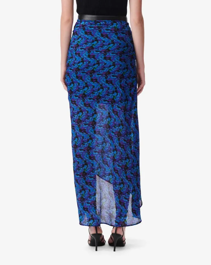 IRO NEPTUNE PRINT MIDI SKIRT Multico Blue Women Shorts and Skirts