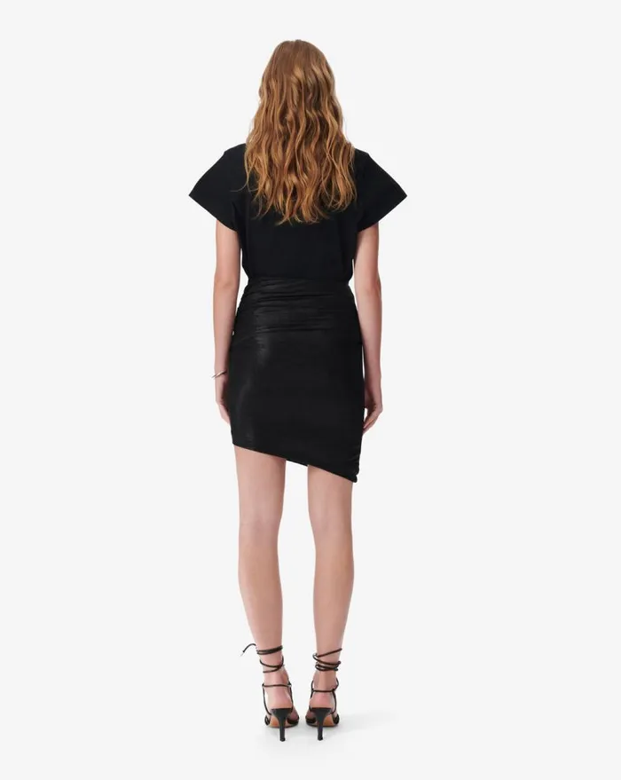 IRO OPHINE LUREX ASYMETRIC SKIRT Black Lurex Women Shorts and Skirts