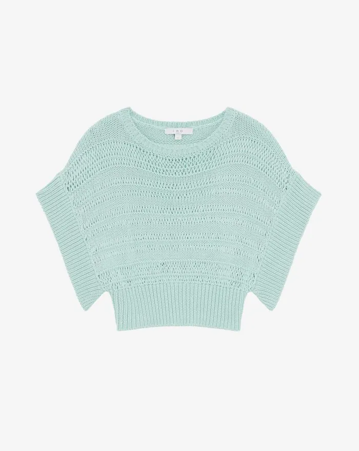 IRO OUZNA RUFFLED SLEEVELESS SWEATER Black Women Knits