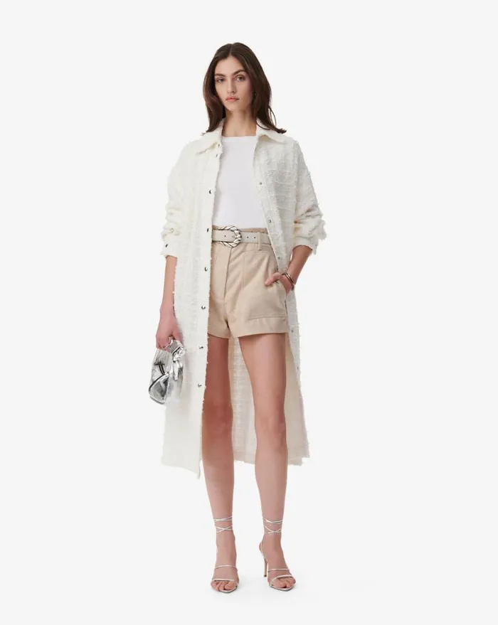 IRO ROBBEY LONG TWEED OVERSHIRT White Women Jackets and Coats