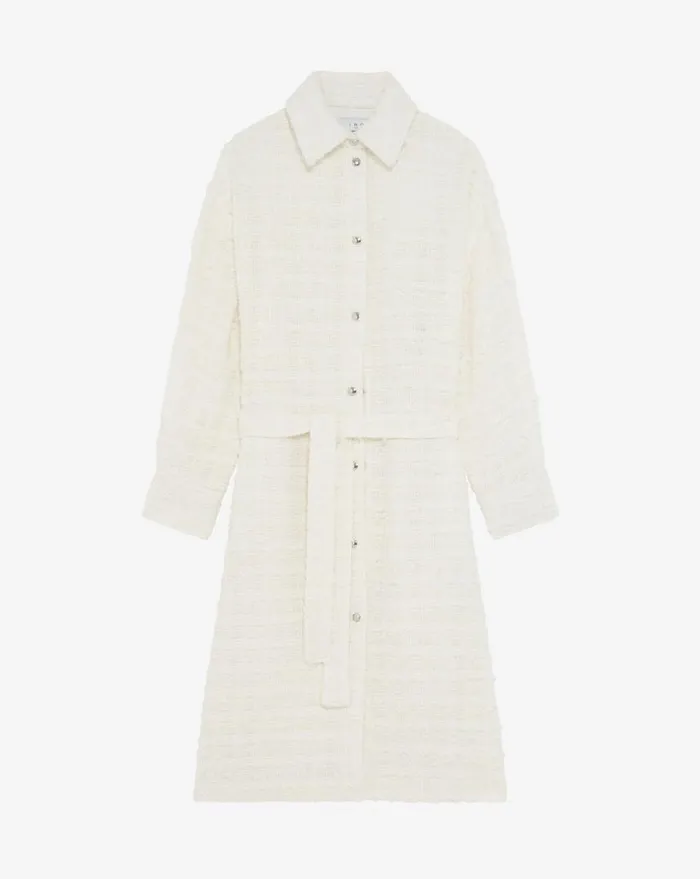 IRO ROBBEY LONG TWEED OVERSHIRT White Women Jackets and Coats