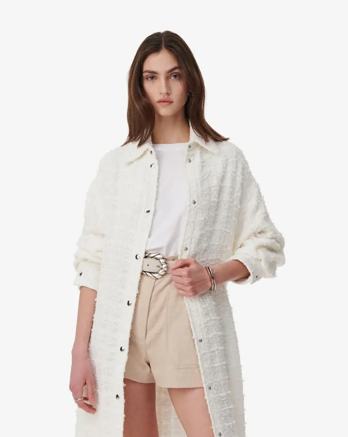 IRO ROBBEY LONG TWEED OVERSHIRT White Women Jackets and Coats