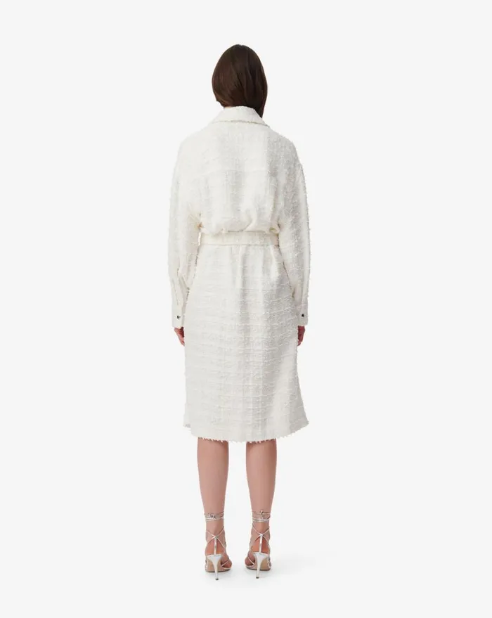 IRO ROBBEY LONG TWEED OVERSHIRT White Women Jackets and Coats