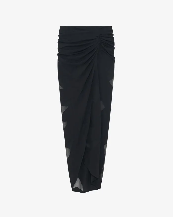 IRO SELIMA WRAP MIDI SKIRT Black Women Shorts and Skirts