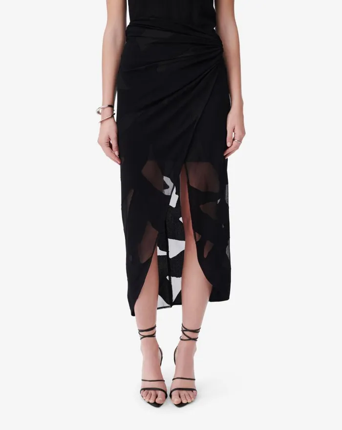 IRO SELIMA WRAP MIDI SKIRT Black Women Shorts and Skirts