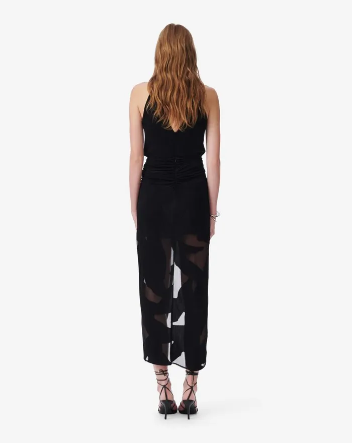 IRO SELIMA WRAP MIDI SKIRT Black Women Shorts and Skirts