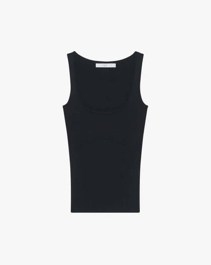 IRO SHIMAS SQUARE NECK TANK TOP Black Women Knits