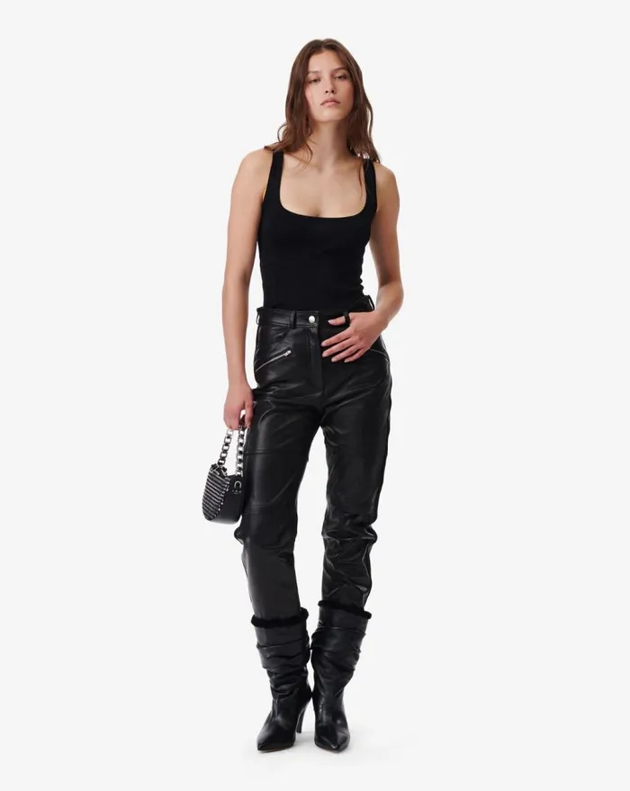 IRO SHIMAS SQUARE NECK TANK TOP Black Women Knits