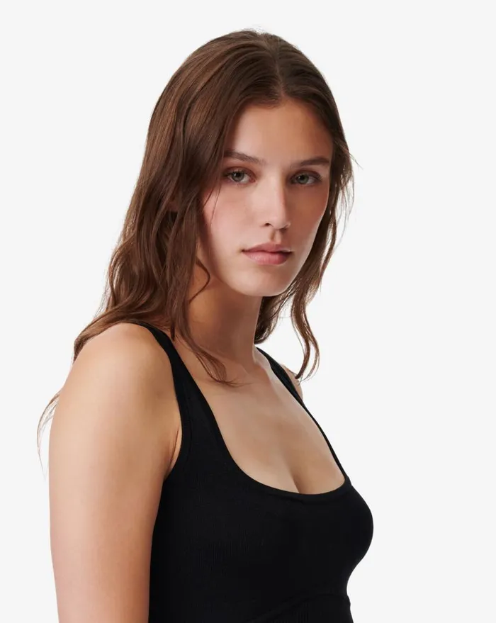 IRO SHIMAS SQUARE NECK TANK TOP Black Women Knits