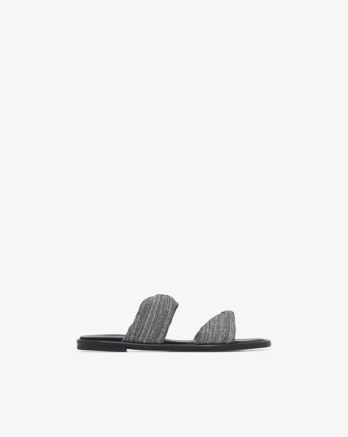 IRO TWIST GLITTER FLAT SANDALS Silverblack Women Sandals