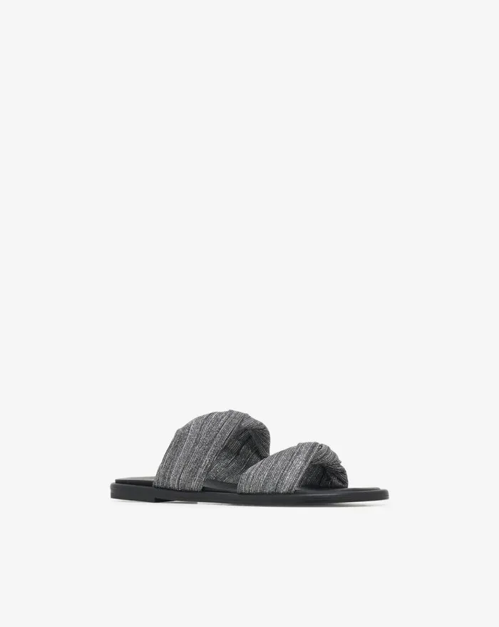 IRO TWIST GLITTER FLAT SANDALS Silverblack Women Sandals