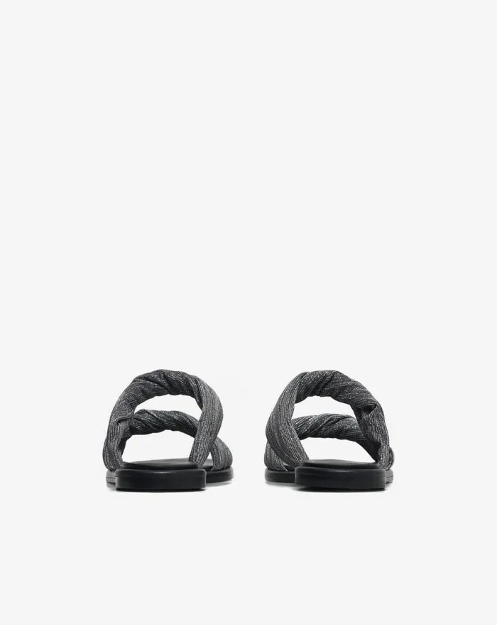 IRO TWIST GLITTER FLAT SANDALS Silverblack Women Sandals
