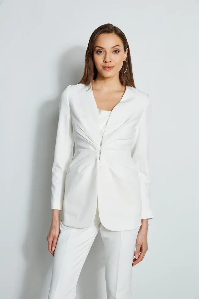 Jackets and Blazers Women Elie Tahari Pleat Detail Blazer Sky White