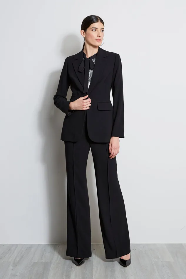 Jackets and Blazers Women Elie Tahari Single Button Crepe Blazer BLACK