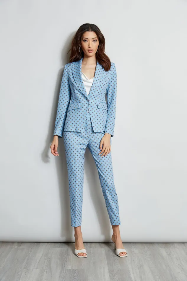 Jackets and Blazers Women Elie Tahari Sun Print Single Button Blazer SUN BLUE PRINT