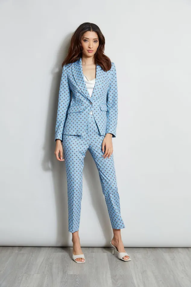 Jackets and Blazers Women Elie Tahari Sun Print Single Button Blazer SUN BLUE PRINT