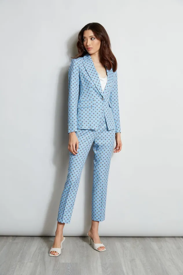Jackets and Blazers Women Elie Tahari Sun Print Single Button Blazer SUN BLUE PRINT