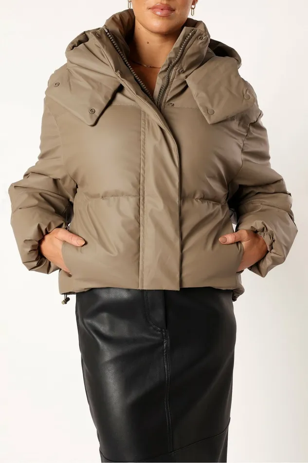 Jackets and Coats Women Tania Puffer Jacket Mocha Petal and Pup