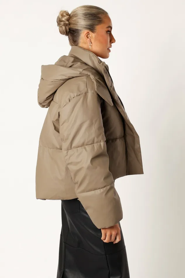 Jackets and Coats Women Tania Puffer Jacket Mocha Petal and Pup