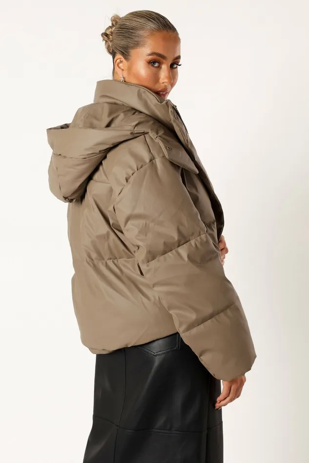 Jackets and Coats Women Tania Puffer Jacket Mocha Petal and Pup