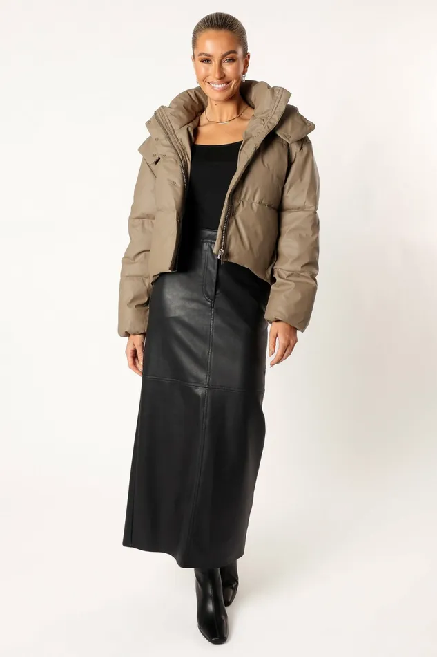 Jackets and Coats Women Tania Puffer Jacket Mocha Petal and Pup