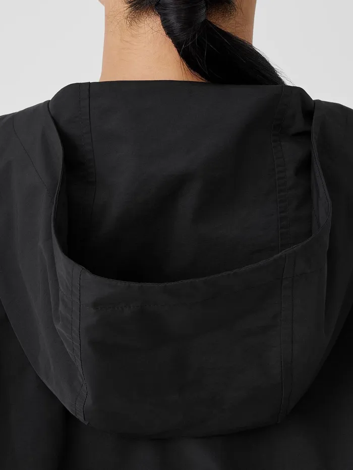 Jackets Coats and Vests Women Eileen Fisher Light Cotton Nylon Hooded Jacket Black