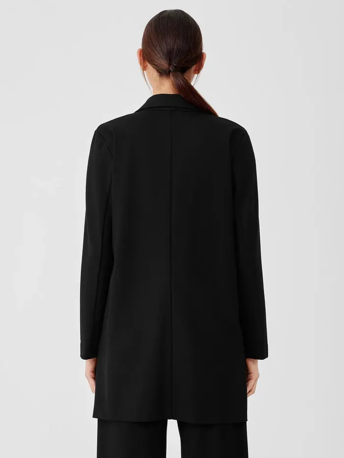 Jackets Coats and Vests Women Eileen Fisher Washable Flex Ponte Long Blazer Black